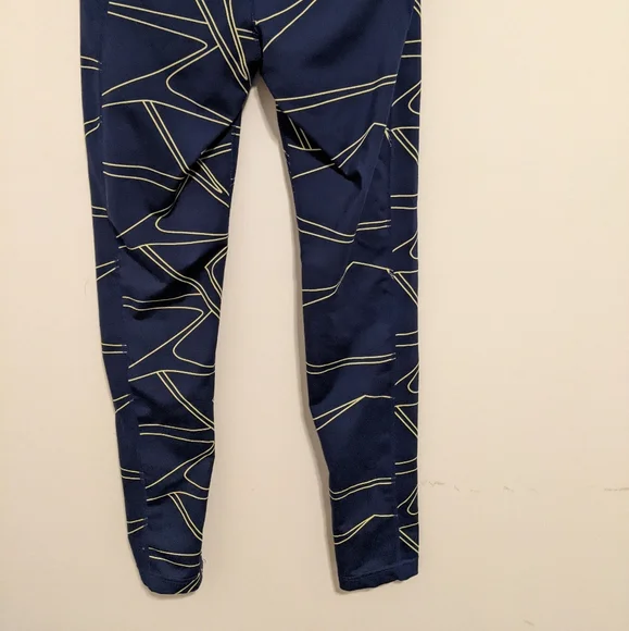 Oiselle blue yellow geometric leggings size 6 - Picture 8 of 11